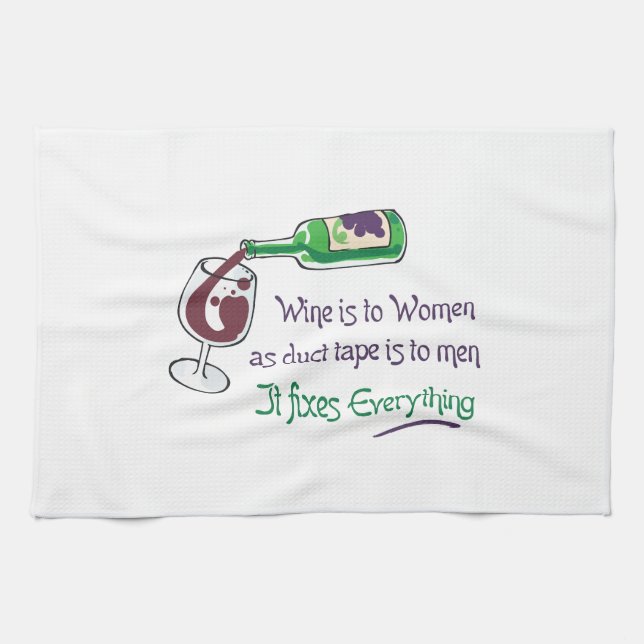 WINE IS TO WOMEN KITCHEN TOWEL (Horizontal)