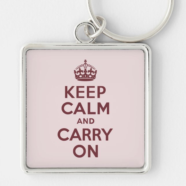 Wine Keep Calm and Carry On Keychain (Front)