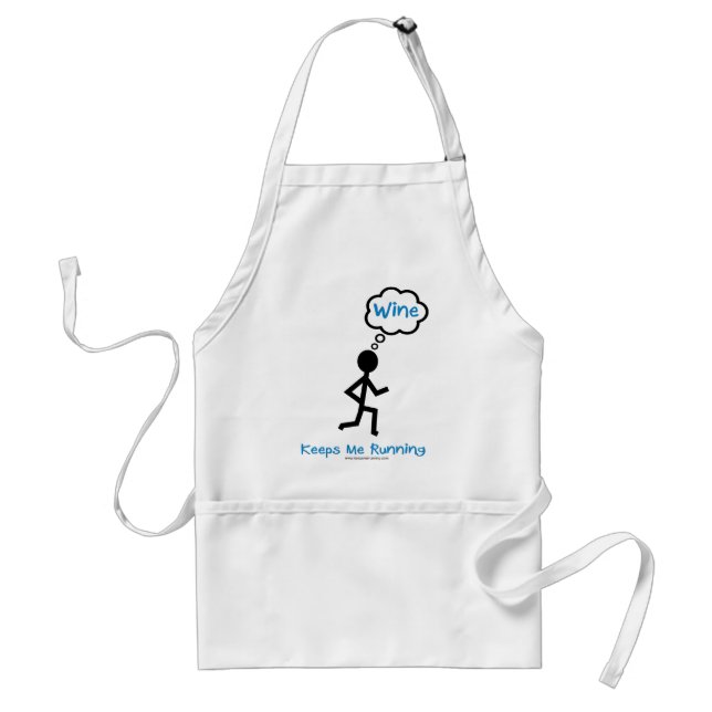 Wine - Keeps Me Running Adult Apron (Front)