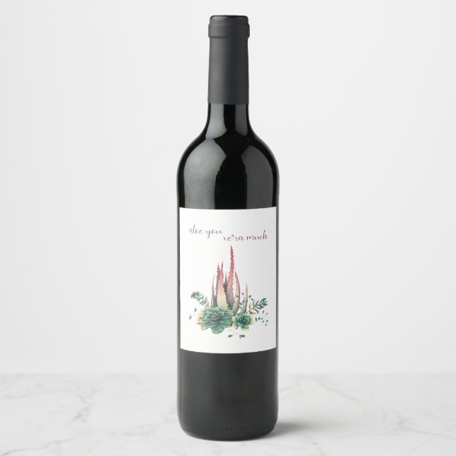 Wine Label - Aloe You Vera Much (Front)