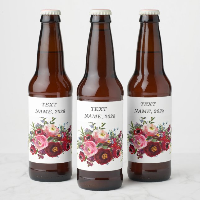 WINE LABEL -  floral (Bottles)