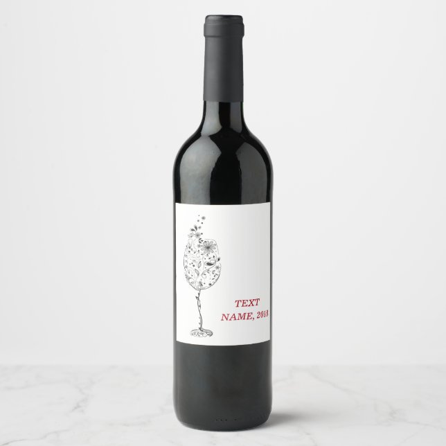 WINE LABEL -  floral (Front)