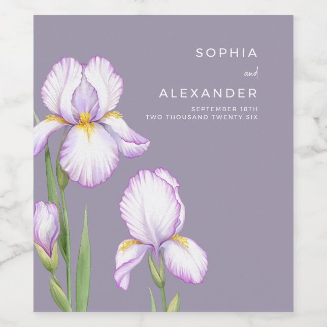  Wine Label  for a Modern Wedding.  (Single Label)