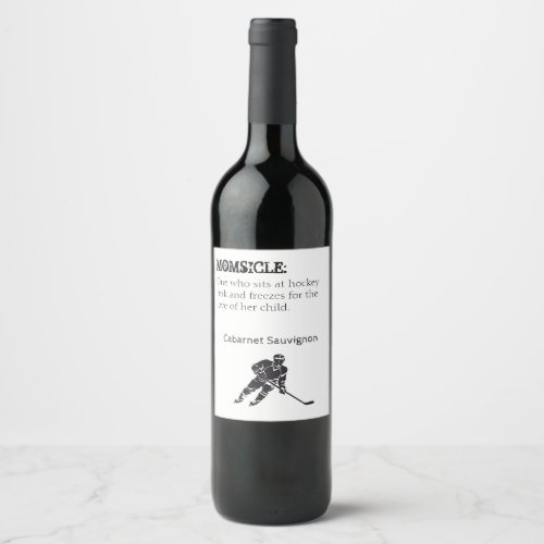 Wine Label MOMSICLE Hockey Mom