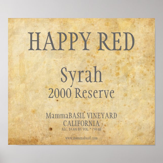 Wine Label Poster (Front)