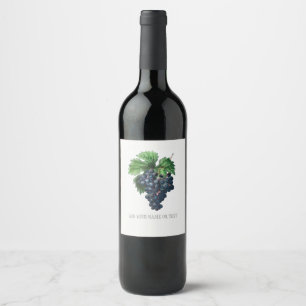 WINE LABEL : REDOUTÉ CUSTOMISABLE : BLACK GRAPES