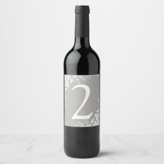 Wine Label Table Number | Vineyard (Gray)
