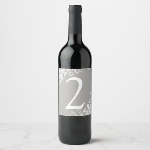 Wine Label Table Number  Vineyard Gray