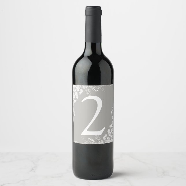 Wine Label Table Number | Vineyard (Gray) (Front)