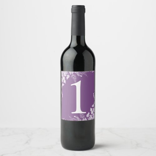 Wine Label Table Number  Vineyard Purple
