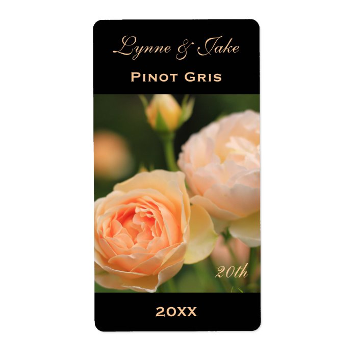 Wine Label Template Lovely English Peach Roses Bud