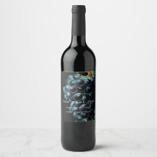 WINE LABEL : "VINTAGE GRAPES" CUSTOMISABLE