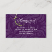 Wine Leaf Vine Purple Green Business Card (Back)