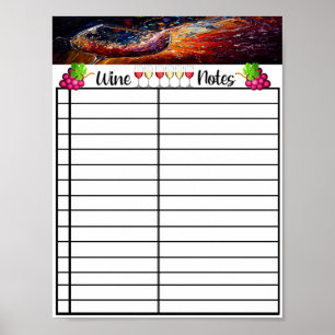 Wine List Get Organized Poster