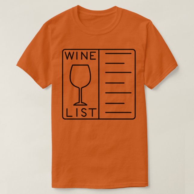 Wine List T-Shirt (Design Front)
