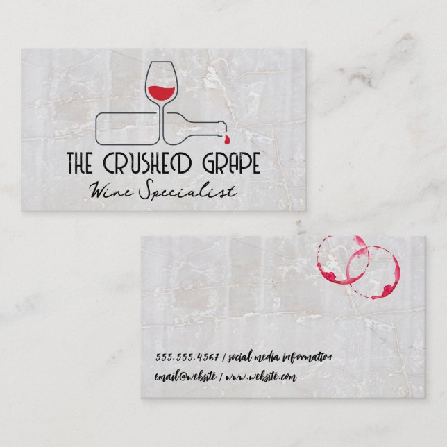 Wine Logo | Marble and Stain Business Card (Front/Back)