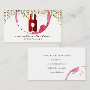 Wine Logo Party Confetti Business Card