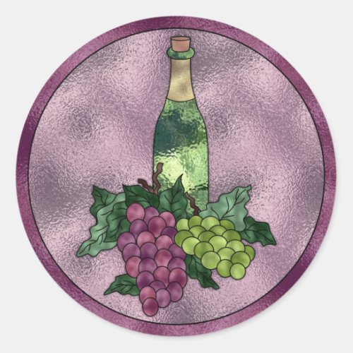 Wine Love Classic Round Sticker