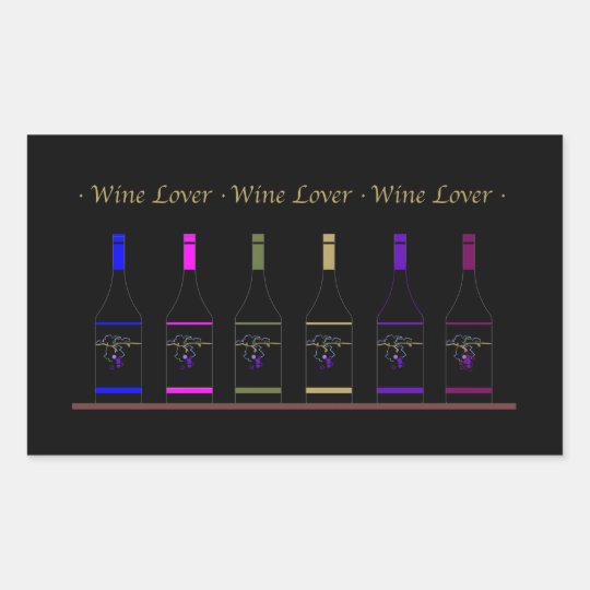 WINE LOVER_6 BOTTLES RECTANGULAR STICKER