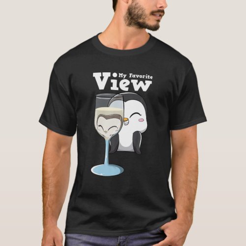 Wine Lover And Cute Penguin Bird Funny Alcohol Dri T_Shirt