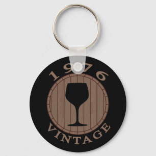 Wine Lover Birthday 1976 Vintage Keychain