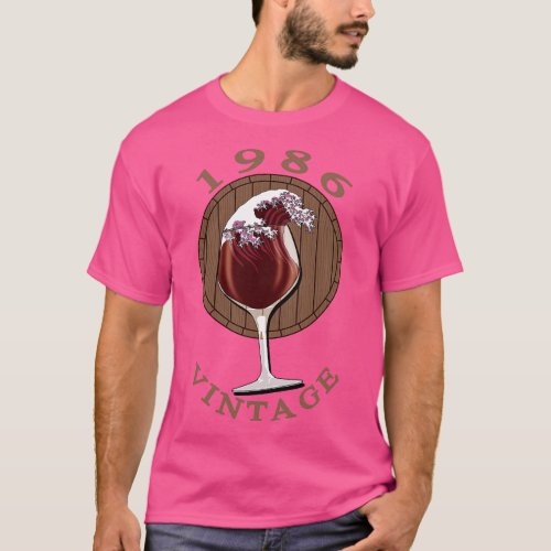 Wine Lover Birthday 1986 Vintage T_Shirt