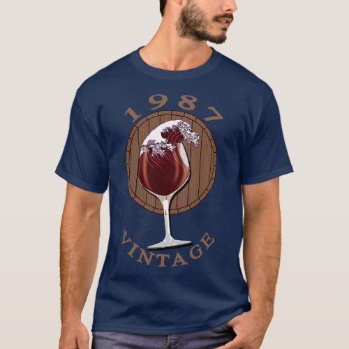 Wine Lover Birthday 1987 Vintage T_Shirt