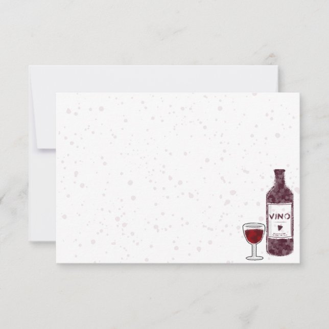 Wine Lover Blank Watercolor Note Card (Front)
