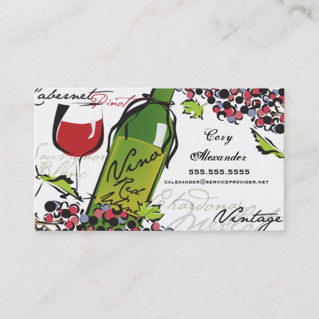 Wine Lover Business Card (Front)