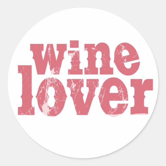 Wine Lover Classic Round Sticker (Front)