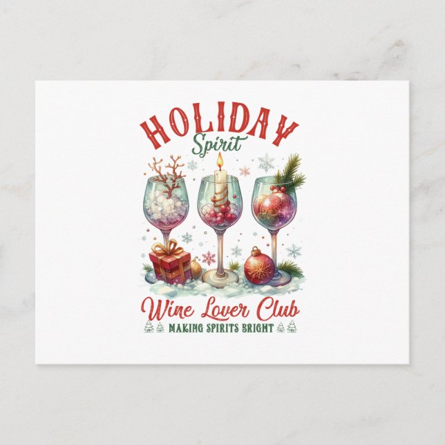 Wine Lover Club Holiday Postcard (Front)