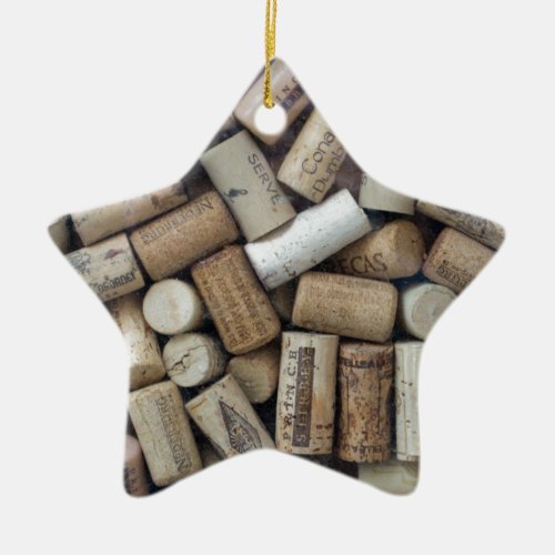 Wine Lover Corks Ceramic Ornament