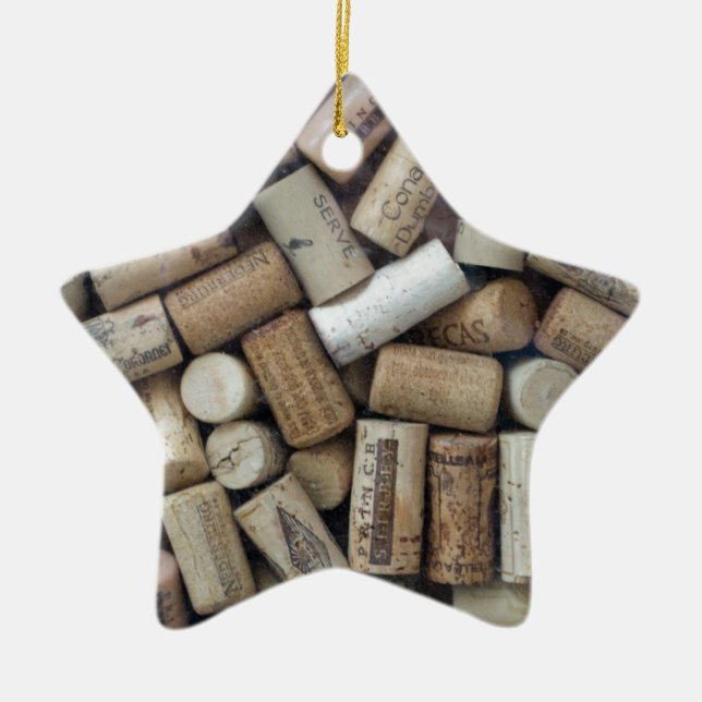 Wine Lover Corks Ceramic Ornament (Front)