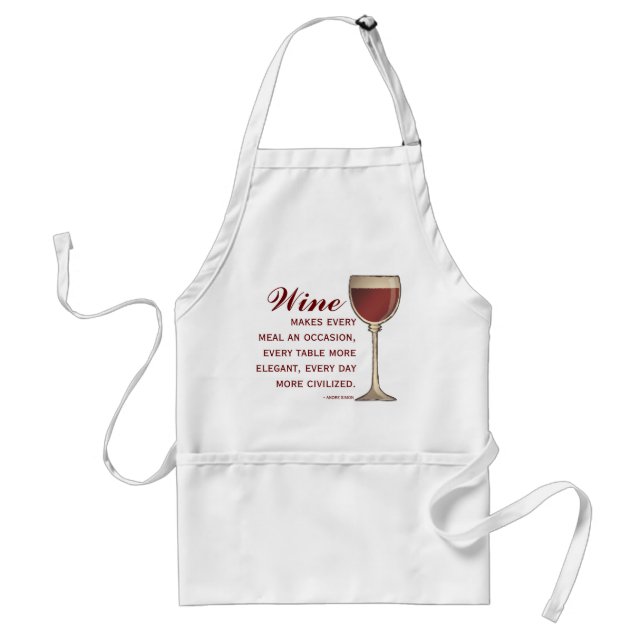Wine Lover Elegant Wineglass of Red with Quote Adult Apron (Front)