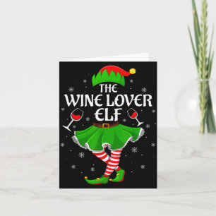 Wine Lover Elf Christmas Family Girls Women Elf Sq Card