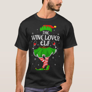 Wine Lover Elf Christmas Family Girls Women Elf Sq T-Shirt