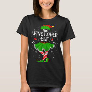 Wine Lover Elf Christmas Family Girls Women Elf Sq T-Shirt