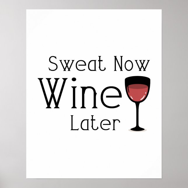 Wine Lover Funny Gym Workout Poster (Front)