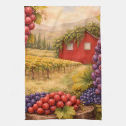 Wine Lover Gift Tea Towel | Vineyard Decor