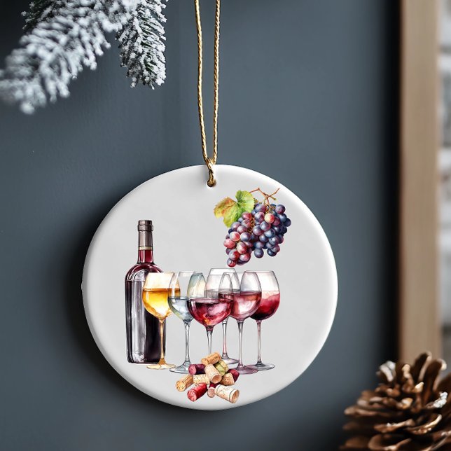 Wine Lover Grape Vineyard  Ceramic Ornament (Creator Uploaded)