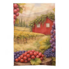 Wine Lover Kitchen Towel Vineyard Gift