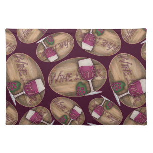 Wine Lover on Wood Oval Placemat