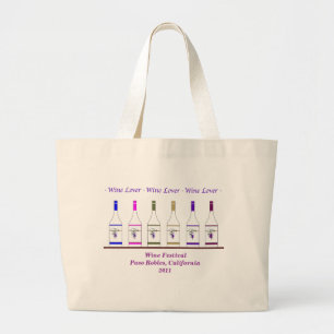 WINE LOVER_PASO ROBLES, CA LARGE TOTE BAG