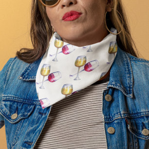Wine Lover Red and White Glasses Bandana