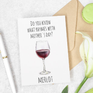 Wine Lover Red Mother's day Merlot Card