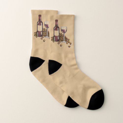 Wine Lover Red Wine Glass Merlot Cabernet Winery Socks