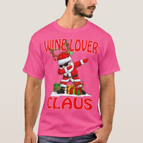Wine Lover Santa Claus Reindeer Christmas Matching T_Shirt