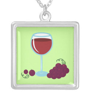 Wine Lover Silver Plated Necklace