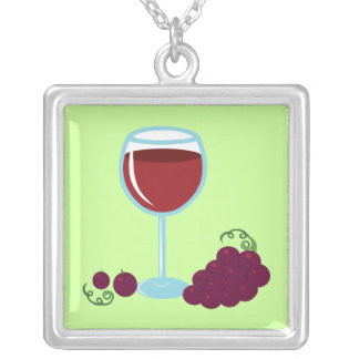 Wine Lover Silver Plated Necklace