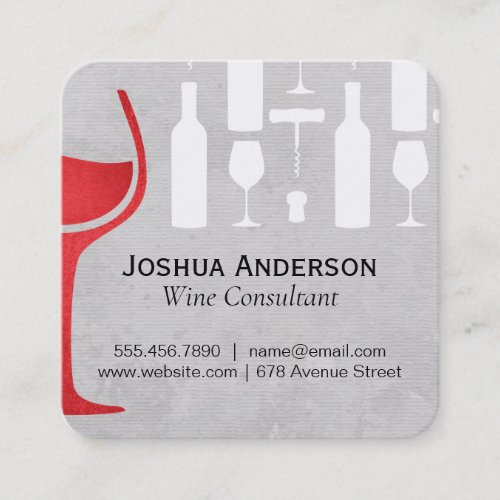 Wine Lover Square Business Card